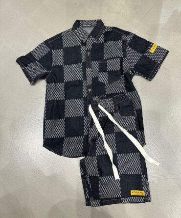 Copia di Coordinato in jeans nero quadri