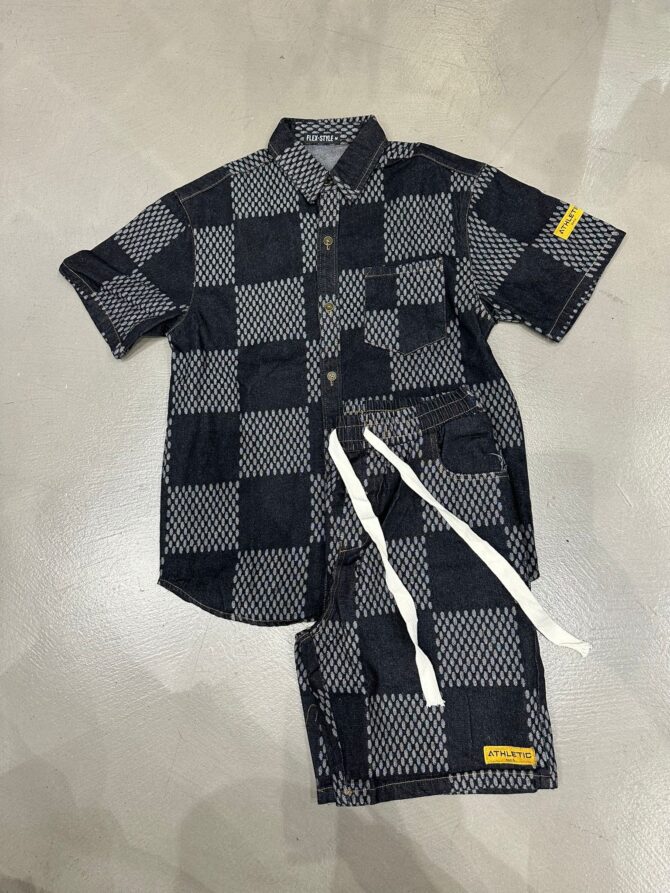 Copia di Coordinato in jeans nero quadri